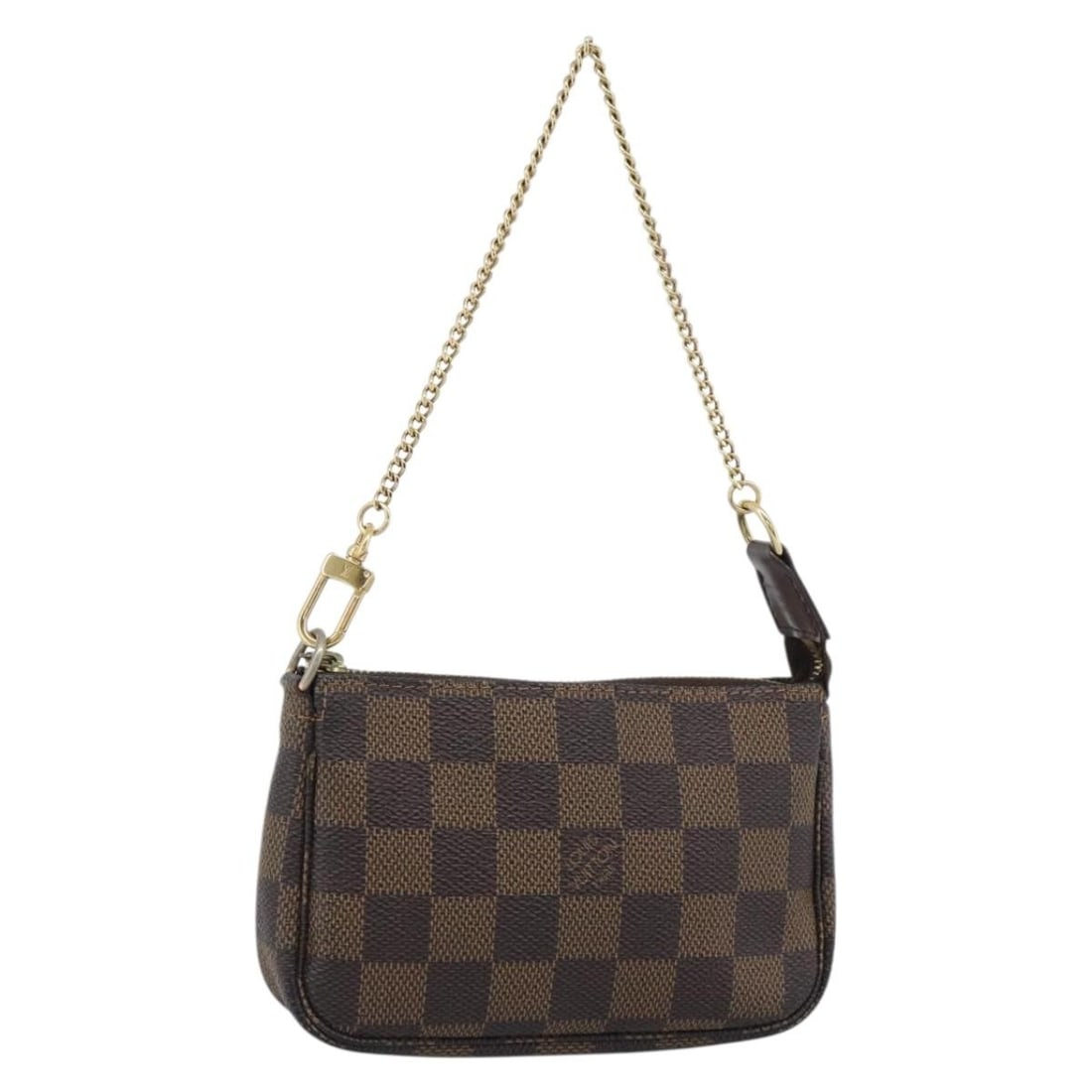 LOUIS VUITTON N58009 Mini Pochette Accessoires Damier Ebene Pouch: LOUIS VUITTON N58009 Mini Pochette Accessoires Damier Ebene Pouch Louis Vuitton Mini Pochette Accessoires pouch in Damier Ebene canvas. This women's accessory pouch is made in France and features a co
