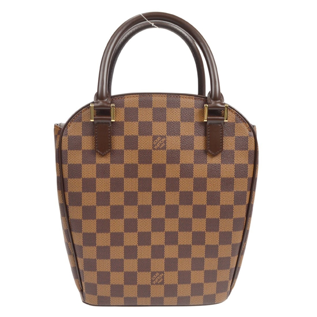 Louis Vuitton Sarria Seau Brown Damier Hand Tote N51284: Louis Vuitton Sarria Seau Brown Damier Hand Tote N51284 Louis Vuitton Sarria Seau hand tote bag in brown Damier Ebene canvas with leather trim. This medium women's handbag features double handles, a m