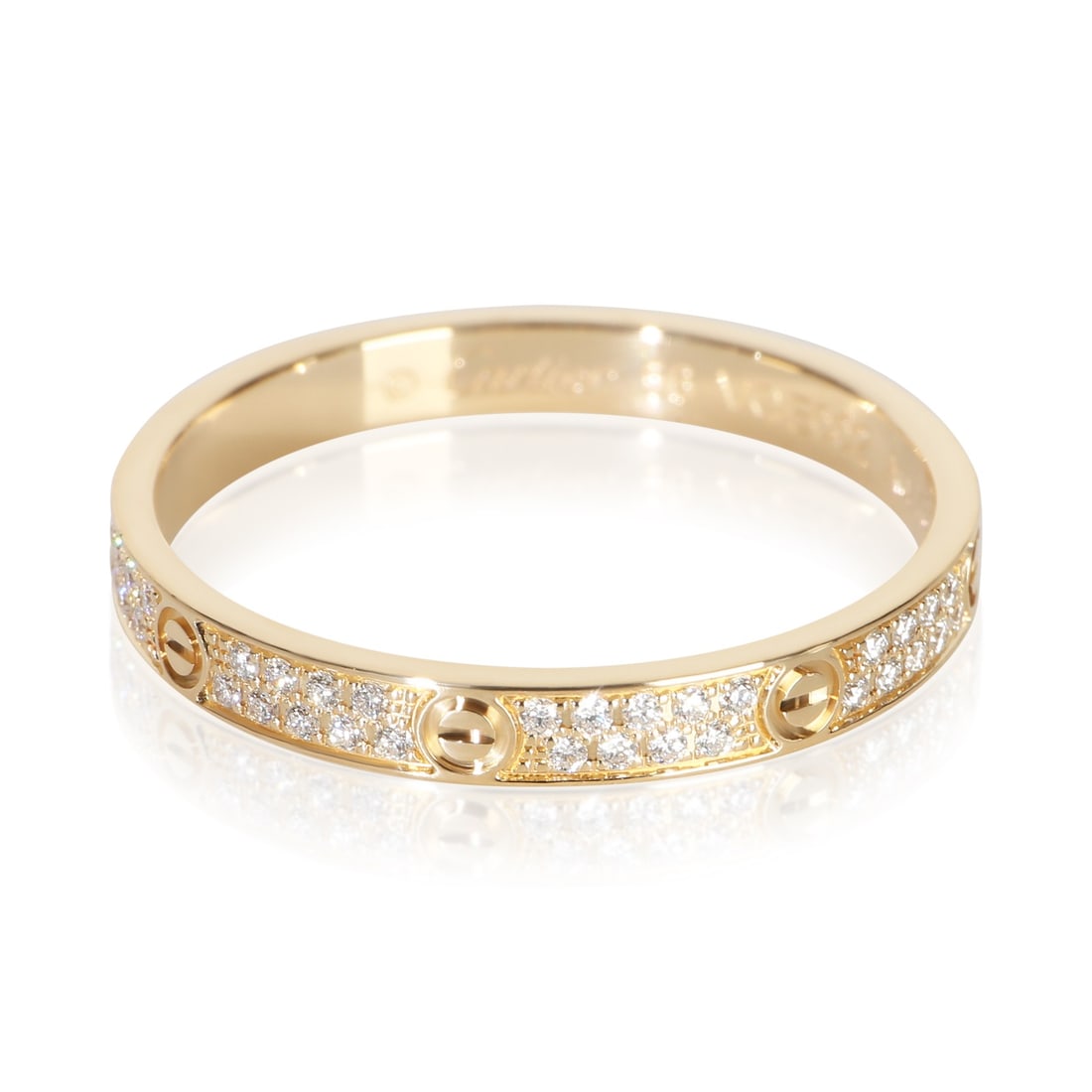 Cartier Mini Model Love Diamond Ring 18k Yellow Gold Size 7.5 (1 of 4)