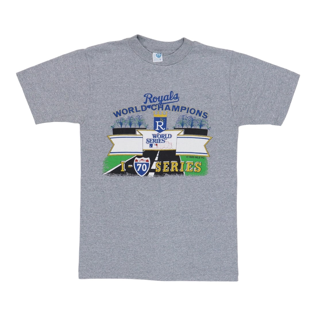 Vintage Kansas City Royals 1985 World Champions Gray Medium Shirt: Vintage Kansas City Royals 1985 World Champions Gray Medium Shirt Original vintage 1985 Kansas City Royals World Champions shirt in gray. This authentic shirt is not a modern reproduction and features