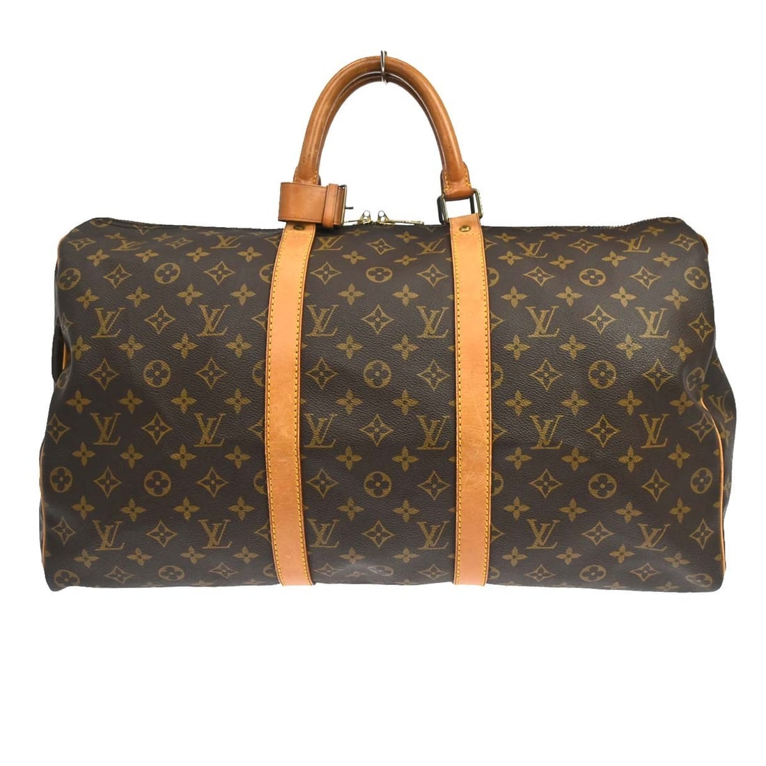 Louis Vuitton Keepall Brown Monogram Canvas Travel Bag: Louis Vuitton Keepall Brown Monogram Canvas Travel Bag Louis Vuitton Keepall in brown monogram canvas, designed for unisex use. This travel bag is in good condition with visible wear, including scuffs