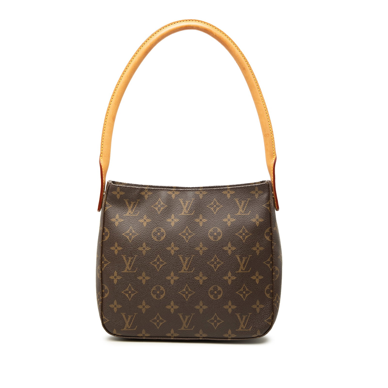 Louis Vuitton Looping MM Monogram Canvas Shoulder Bag: Louis Vuitton Looping MM Monogram Canvas Shoulder Bag Louis Vuitton Monogram Looping MM shoulder bag with a monogram canvas body, rolled vachetta leather shoulder strap, top zip closure, and interior 