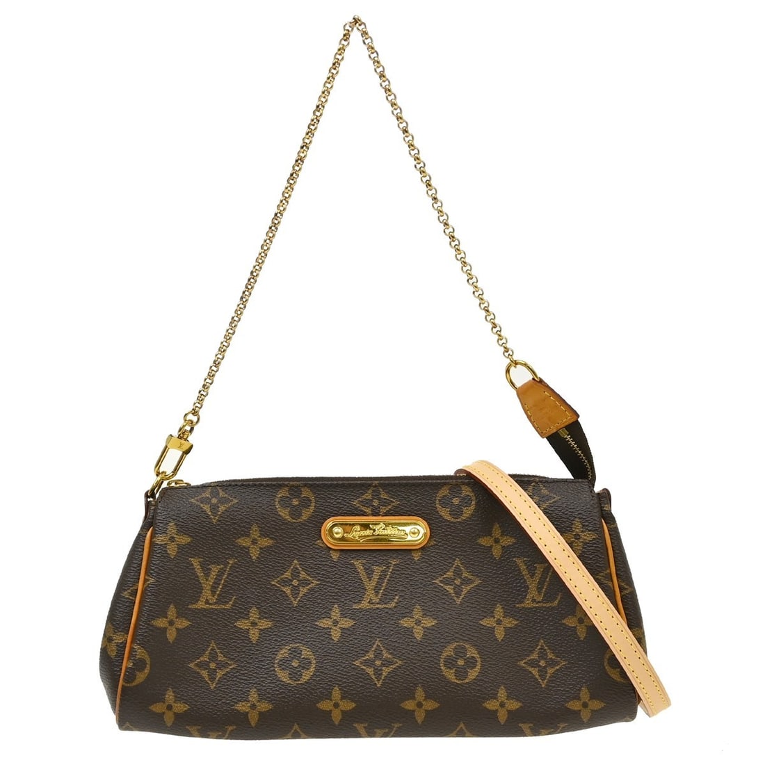 Louis Vuitton Eva M95567 Monogram Canvas 2way Shoulder Bag: Louis Vuitton Eva M95567 Monogram Canvas 2way Shoulder Bag Louis Vuitton Eva 2way shoulder handbag in brown Monogram canvas and leather. This women's small handbag features a zip closure and includes 