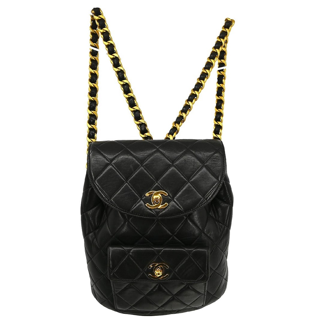 Chanel Vintage CC Pocket black leather quilted bag: Chanel Vintage CC Pocket black leather quilted bag Vintage Chanel CC Pocket quilted lambskin bag in black. This piece is made in France and remains in very good condition, with light scratching to the
