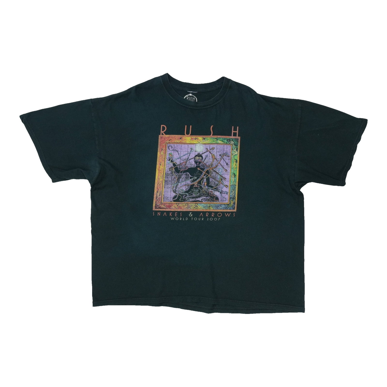 Rush Snakes Arrows 2007 Black Cotton Tour T Shirt XXL: Rush Snakes Arrows 2007 Black Cotton Tour T Shirt XXL Authentic 2007 Rush Snakes And Arrows Tour shirt in true vintage condition, not a modern reproduction. This black tee is in excellent condition wi