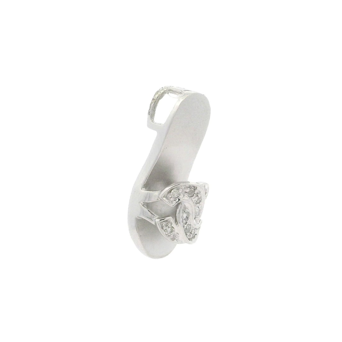 Diamond High Heel Shoe Charm Pendant 14k White Gold 0.05ctw (1 of 7)