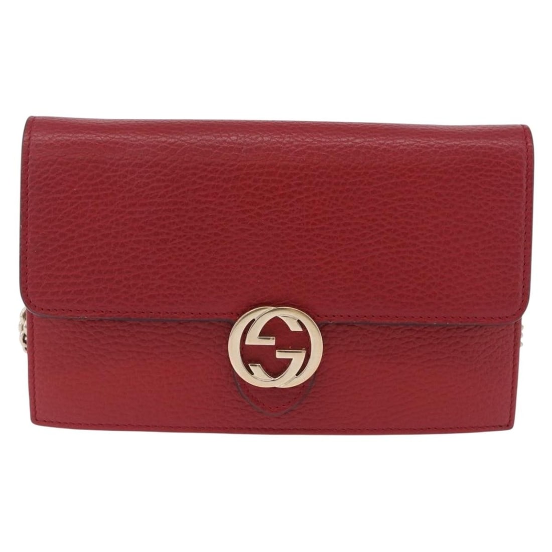 Gucci Interlocking Wallet on Chain Red Leather Purse (1 of 18)