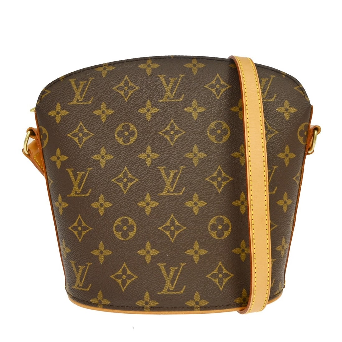 Louis Vuitton Drouot Brown Canvas Shoulder Bag: Louis Vuitton Drouot Brown Canvas Shoulder Bag Louis Vuitton Drouot shoulder bag in brown monogram canvas. Made in France, this piece is presented in good condition with visible signs of wear includin