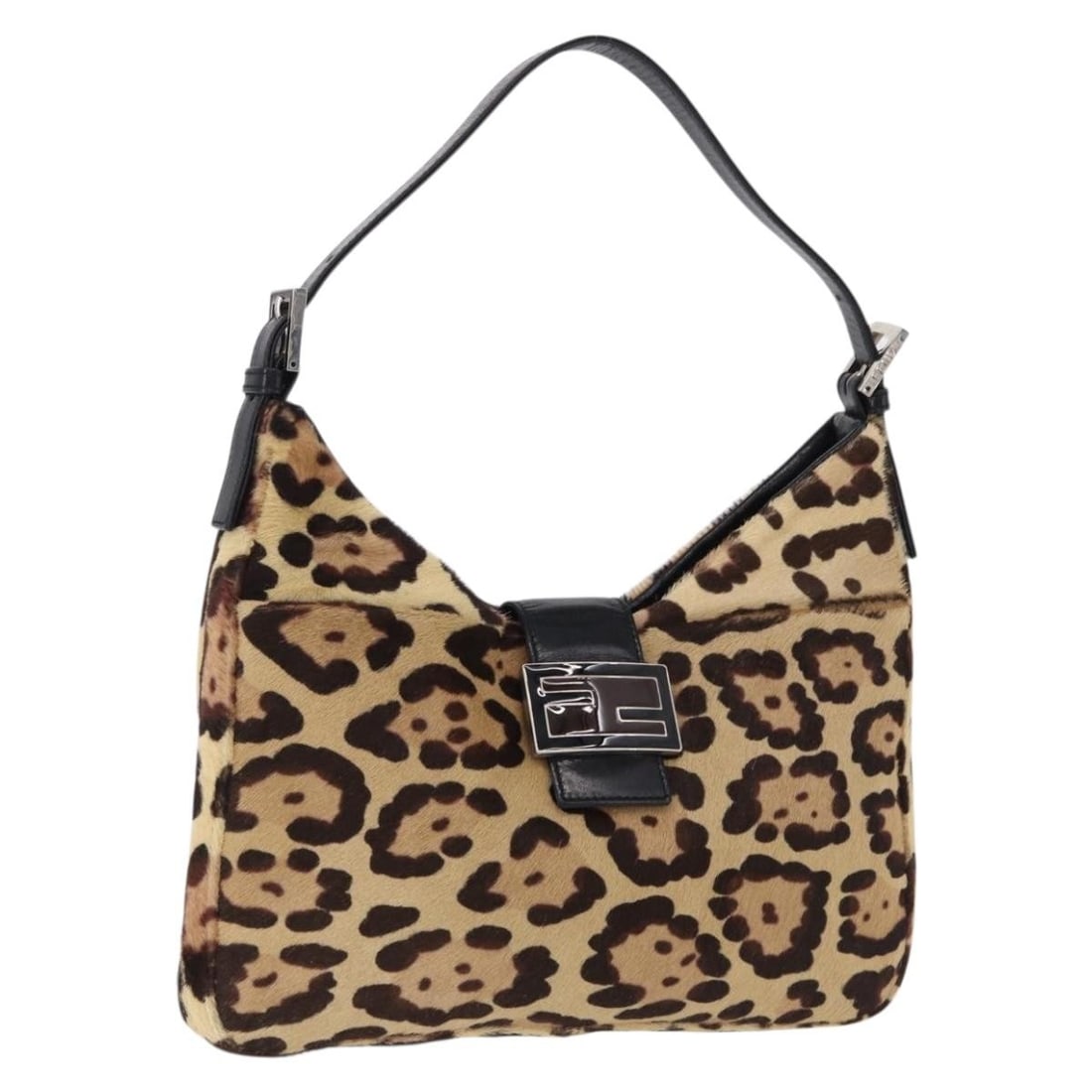 Fendi Mamma Baguette Beige Silver Unborn Calf Skin Shoulder Bag: Fendi Mamma Baguette Beige Silver Unborn Calf Skin Shoulder Bag Fendi Mamma Baguette shoulder bag in beige leopard-pattern harako leather with silver-tone accents. Made in Italy, this women's bag incl