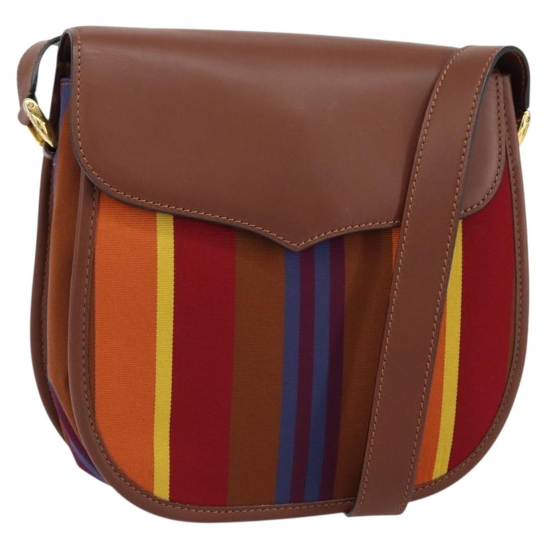 CELINE Canvas Shoulder Bag Multicolor Gold with Dust Bag: CELINE Canvas Shoulder Bag Multicolor Gold with Dust Bag A CELINE shoulder bag crafted from canvas in a multicolor and gold colorway. It comes with a dust bag and was made in Italy. The bag measures a