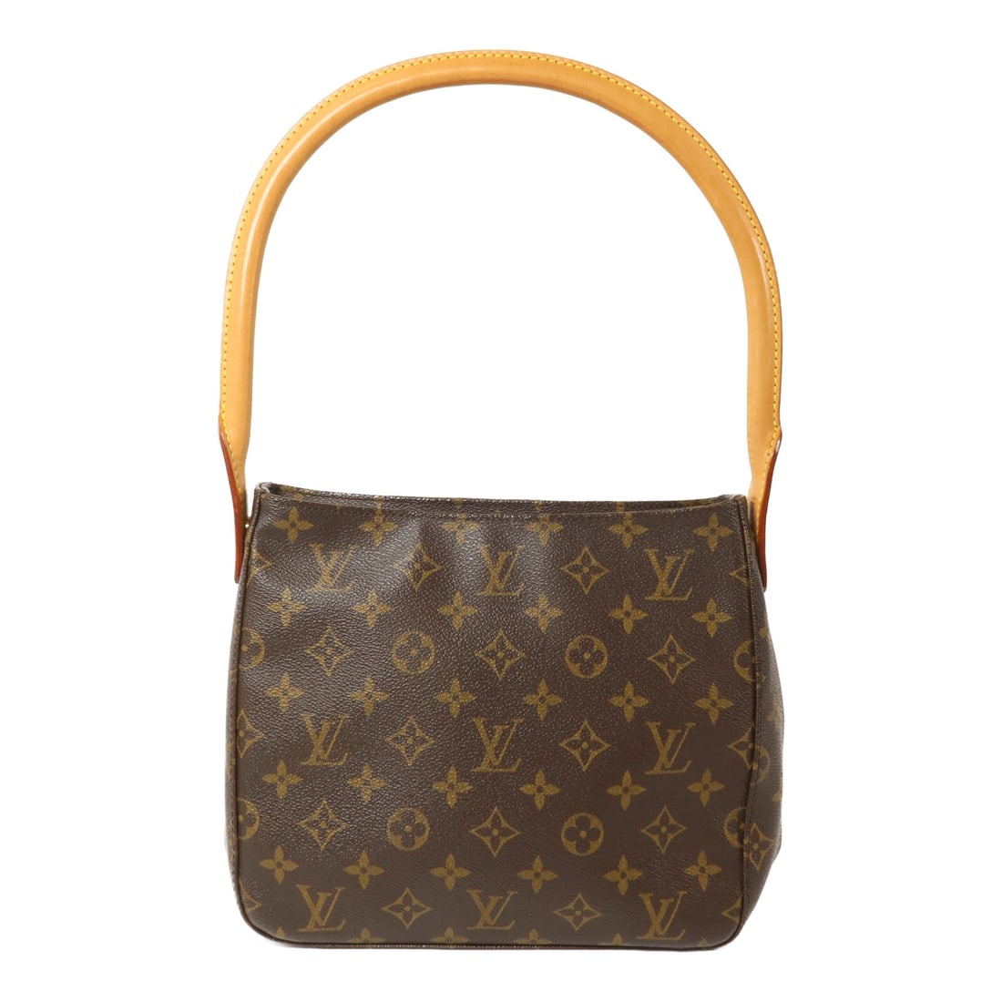 Louis Vuitton Looping MM Monogram Shoulder Bag M51146 Brown: Louis Vuitton Looping MM Monogram Shoulder Bag M51146 Brown Louis Vuitton Looping MM shoulder bag in brown Monogram PVC coated canvas. This women's shoulder bag features an open interior pocket and on