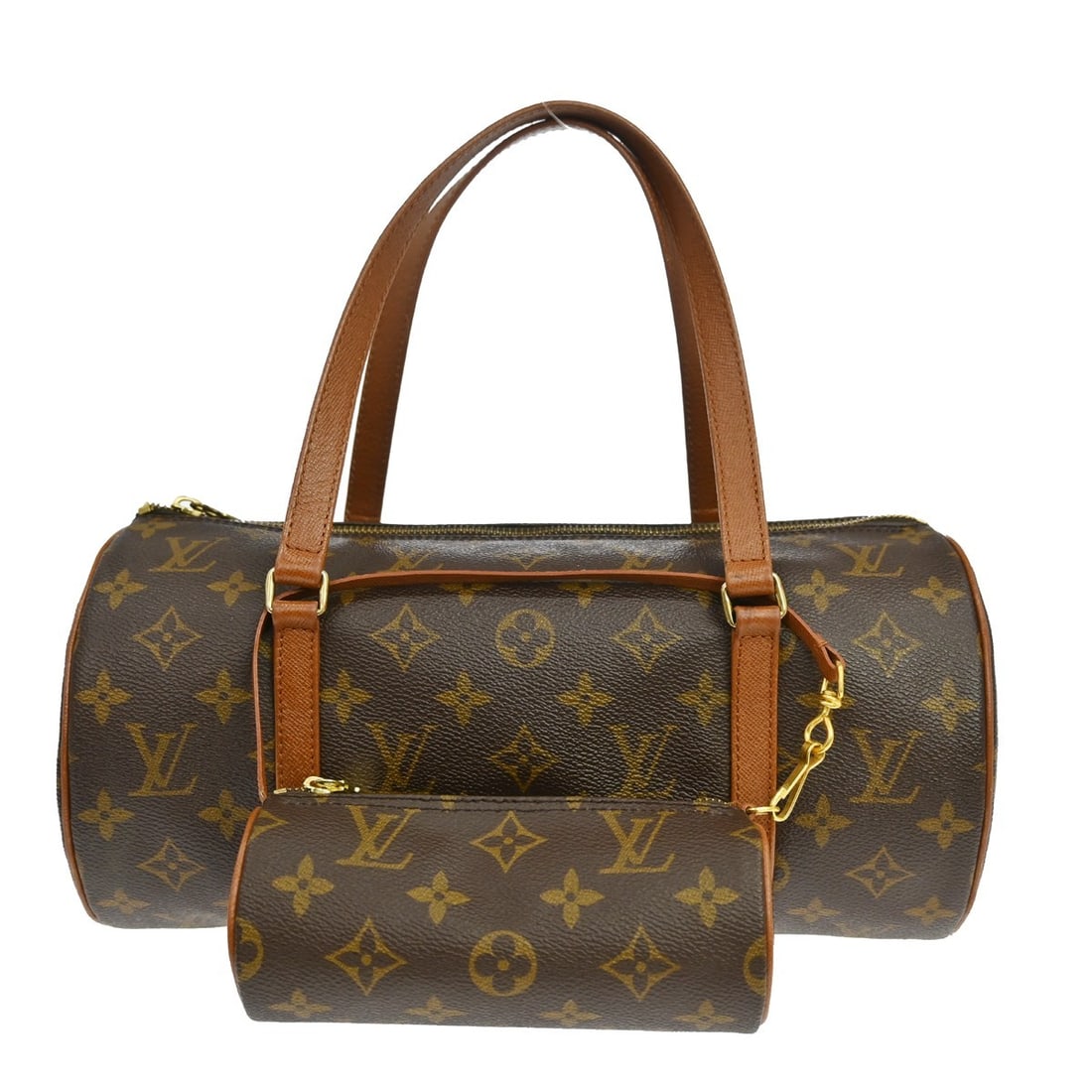 Louis Vuitton Papillon 30 Monogram Canvas Handbag with Pouch M51365: Louis Vuitton Papillon 30 Monogram Canvas Handbag with Pouch M51365 Vintage Louis Vuitton Papillon 30 handbag in Monogram canvas with leather double handles and a zip closure. This women's medium hand