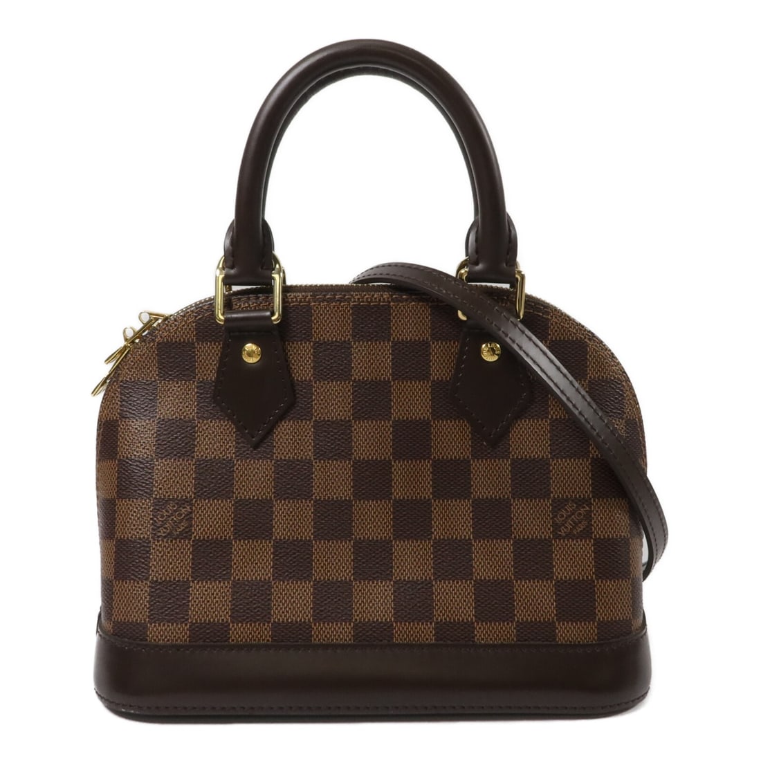 Louis Vuitton Alma BB N40606 Damier brown 2way bag: Louis Vuitton Alma BB N40606 Damier brown 2way bag Louis Vuitton Alma BB 2-way shoulder bag in brown Damier PVC coated canvas. This women's bag features a structured silhouette with top handles, a det
