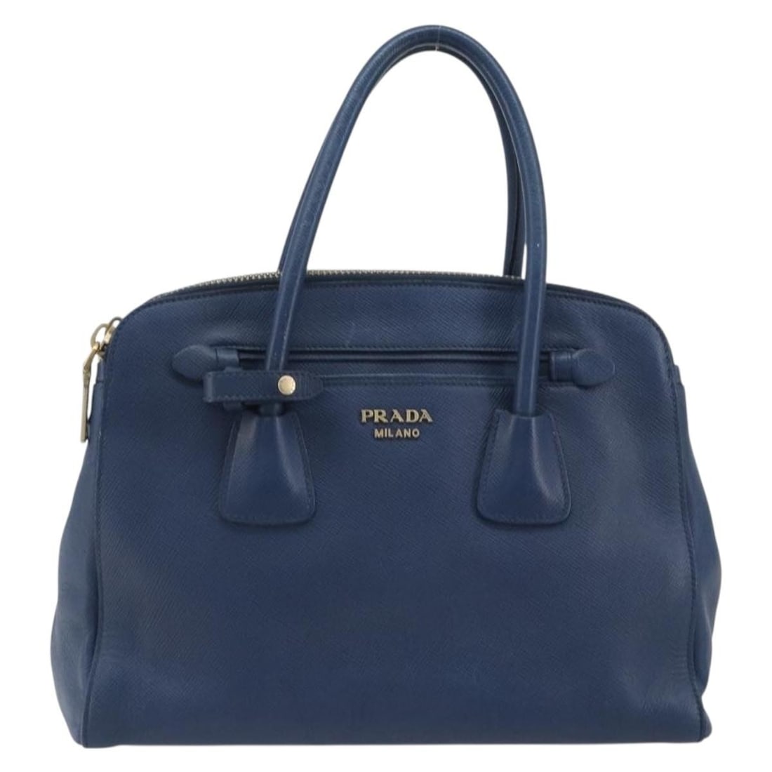 Prada Cuir Frame Double Zip Tote Blue Leather Handbag: Prada Cuir Frame Double Zip Tote Blue Leather Handbag Prada Cuir Frame Double Zip Tote in blue leather. This female tote features the Cuir Frame Double Zip Tote model and was made in Italy. The item i