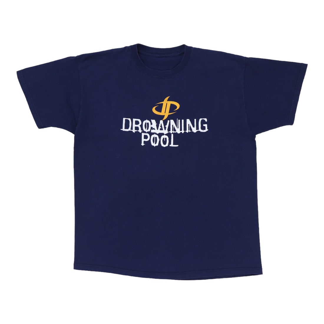 Vintage 2001 Drowning Pool Blue Cotton Band Shirt Front and Back Graphic (1 of 4)
