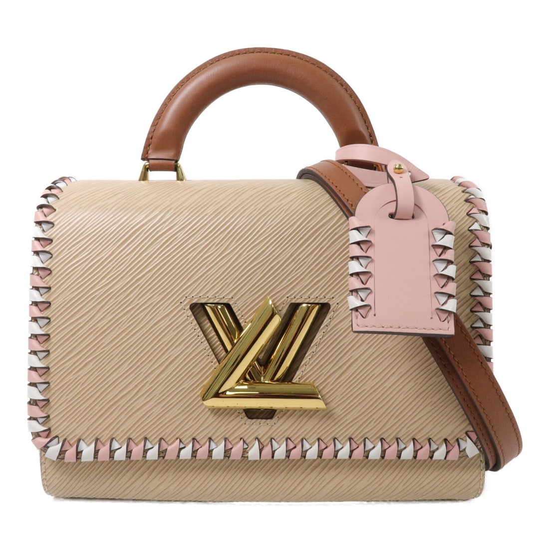 Louis Vuitton Twist MM Top Handle Shoulder Bag M57318 Epi Calfskin: Louis Vuitton Twist MM Top Handle Shoulder Bag M57318 Epi Calfskin Louis Vuitton Twist Top Handle MM 2-way shoulder bag in pink Epi leather with a top handle and shoulder strap for multiple carrying o