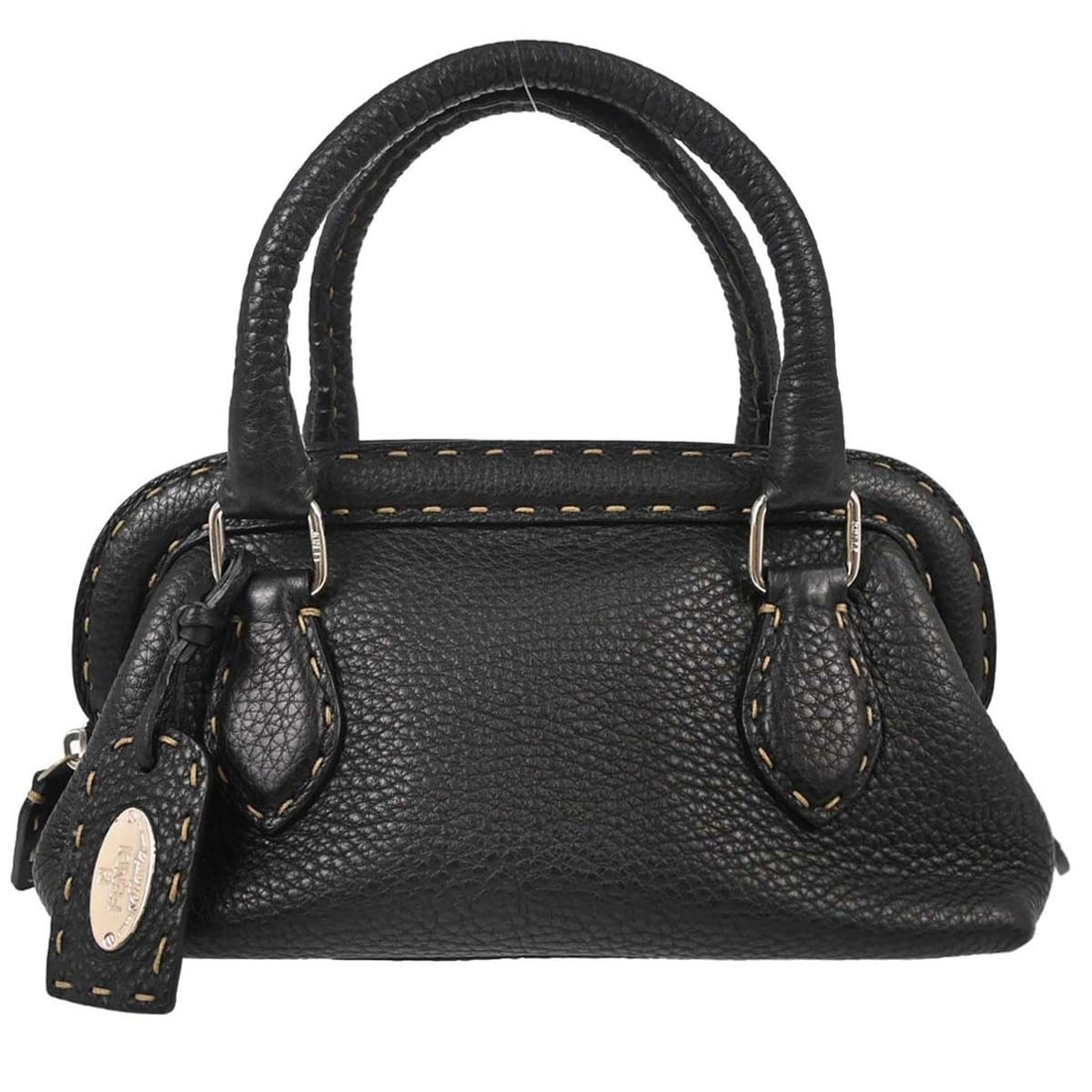 Fendi Selleria Frame Doctor Black Leather Handbag (1 of 15)