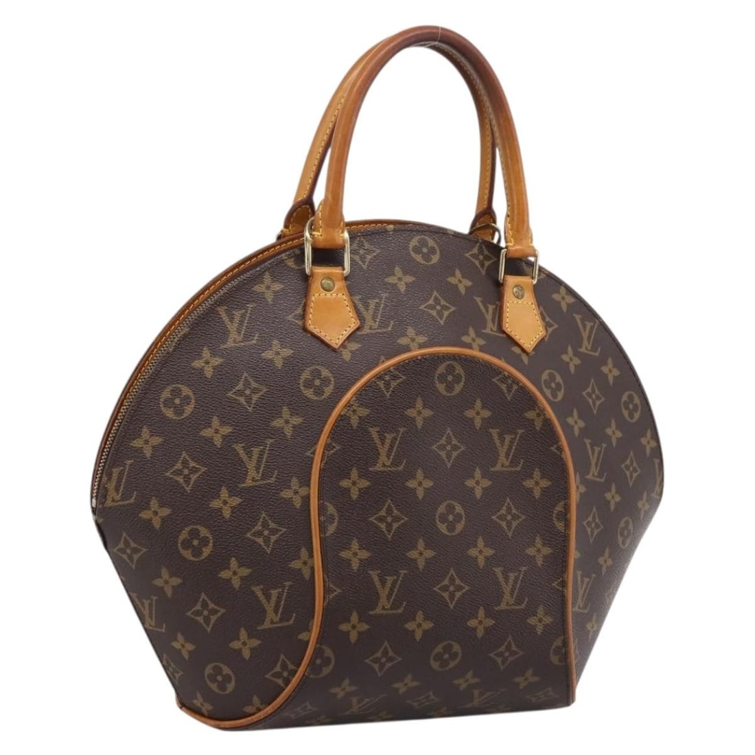 Louis Vuitton Ellipse Brown Monogram Canvas Handbag: Louis Vuitton Ellipse Brown Monogram Canvas Handbag Louis Vuitton Ellipse Monogram handbag in brown canvas with leather trim and hardware accents. Made in France, this piece is in good condition with 