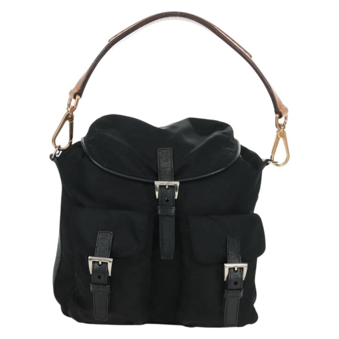 Prada Double Pocket Drawstring Shoulder Bag Black Nylon: Prada Double Pocket Drawstring Shoulder Bag Black Nylon This Prada Double Pocket Drawstring Shoulder Bag is crafted from durable black nylon and features a spacious main compartment with double front 