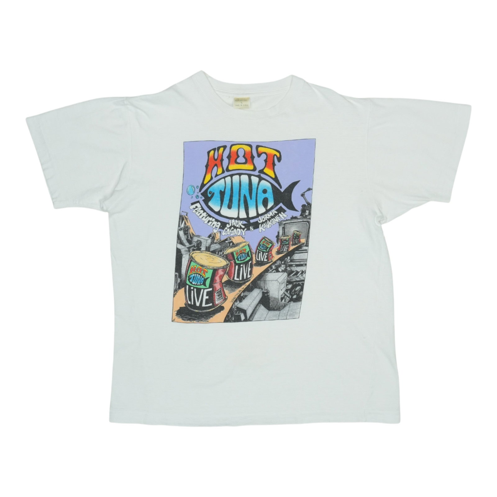 Hot Tuna 1988 vintage white cotton shirt size Large (1 of 7)
