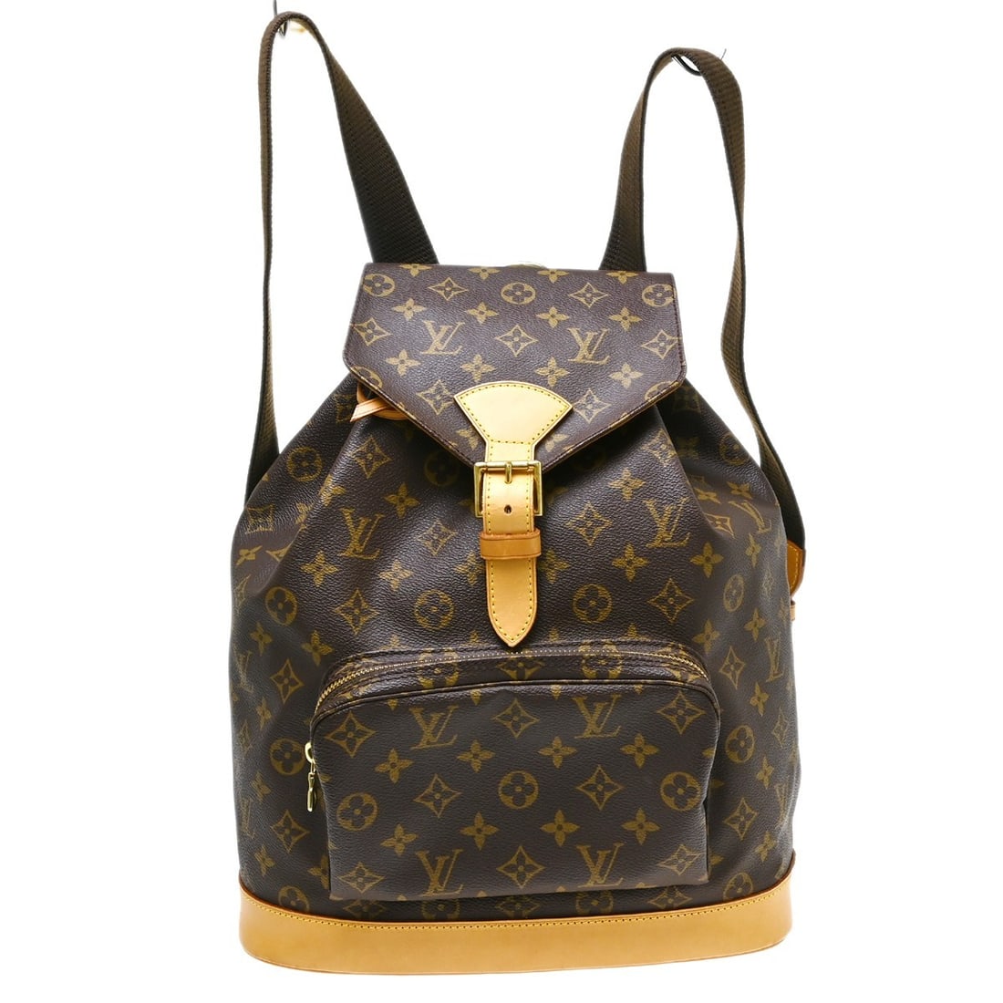 Louis Vuitton Montsouris GM Monogram Canvas Backpack M51135: Louis Vuitton Montsouris GM Monogram Canvas Backpack M51135 Vintage Louis Vuitton Montsouris GM backpack in brown monogram canvas and leather with a buckle drawstring closure. This unisex bag features