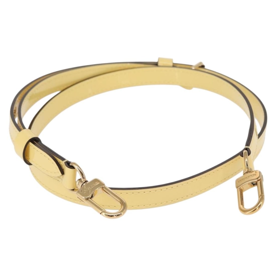 Louis Vuitton Vernis Patent Leather Shoulder Strap Beige Adjustable 39.4-46.5 in: Louis Vuitton Vernis Patent Leather Shoulder Strap Beige Adjustable 39.4-46.5 in This Louis Vuitton adjustable shoulder strap is crafted in beige patent leather and made in France. It measures approxi