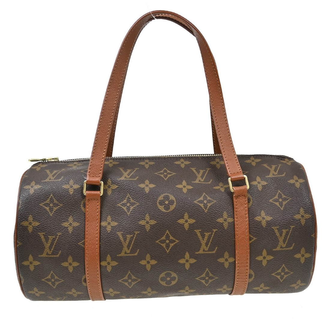 Louis Vuitton Papillon Brown Monogram Canvas Handbag: Louis Vuitton Papillon Brown Monogram Canvas Handbag Vintage Louis Vuitton Papillon handbag in brown monogram canvas. This piece shows visible wear consistent with use, including scuffs and scratches 