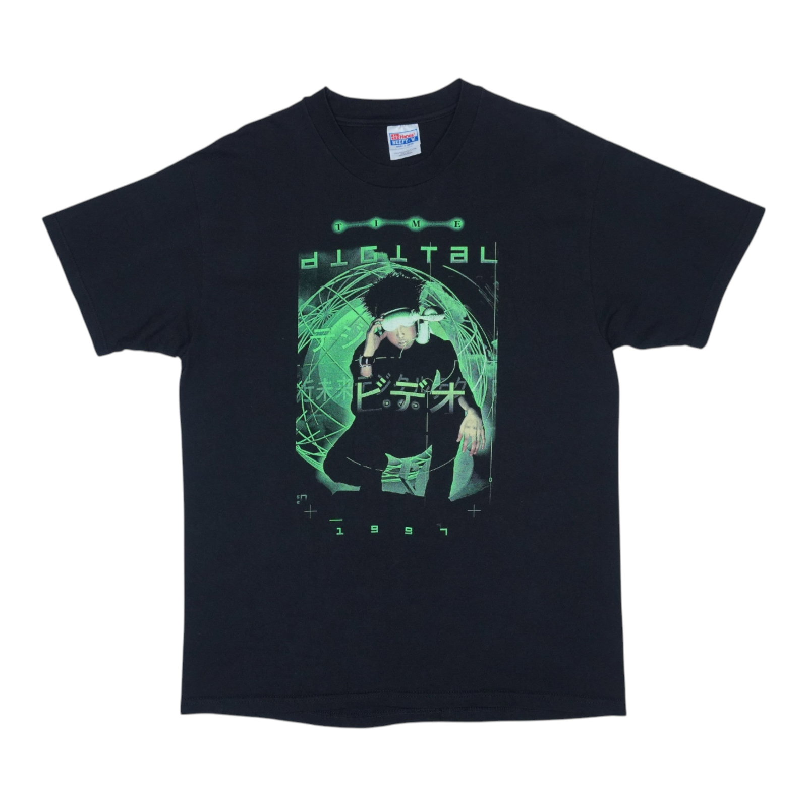 Vintage 1997 Time Digital black cotton graphic shirt Large (1 of 5)