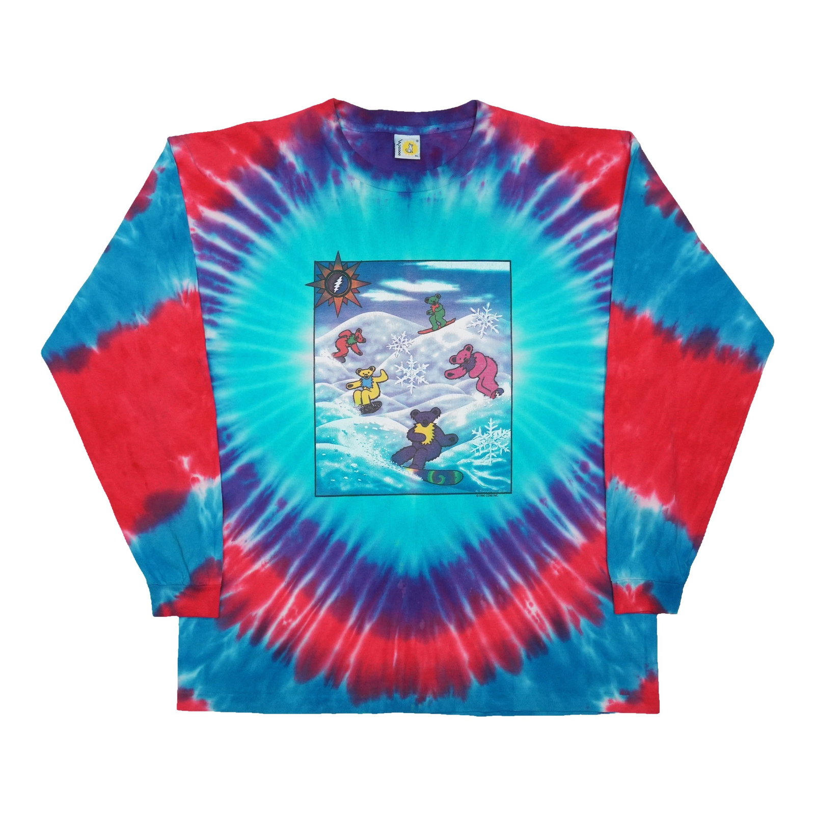 Grateful Dead Snowboarding Bears Tie Dye Cotton XL Shirt (1 of 5)
