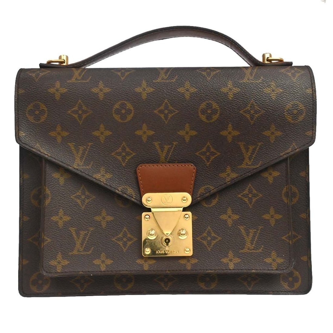 Louis Vuitton Monceau 28 Monogram Canvas Top Handle Bag M51185: Louis Vuitton Monceau 28 Monogram Canvas Top Handle Bag M51185 Vintage Louis Vuitton Monceau 28 business handbag in Monogram canvas with leather accents. It features a zip closure, double handles, a b