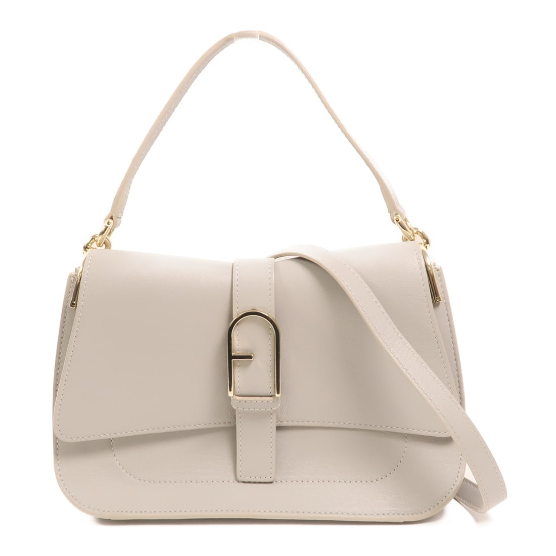 Furla 286124 Women's 2 Way Shoulder Bag Gray Leather: Furla 286124 Women's 2 Way Shoulder Bag Gray Leather A Furla 2-way shoulder bag in gray leather, designed for women and made in Italy. It features a magnetic pocket, one outside open pocket, and one i