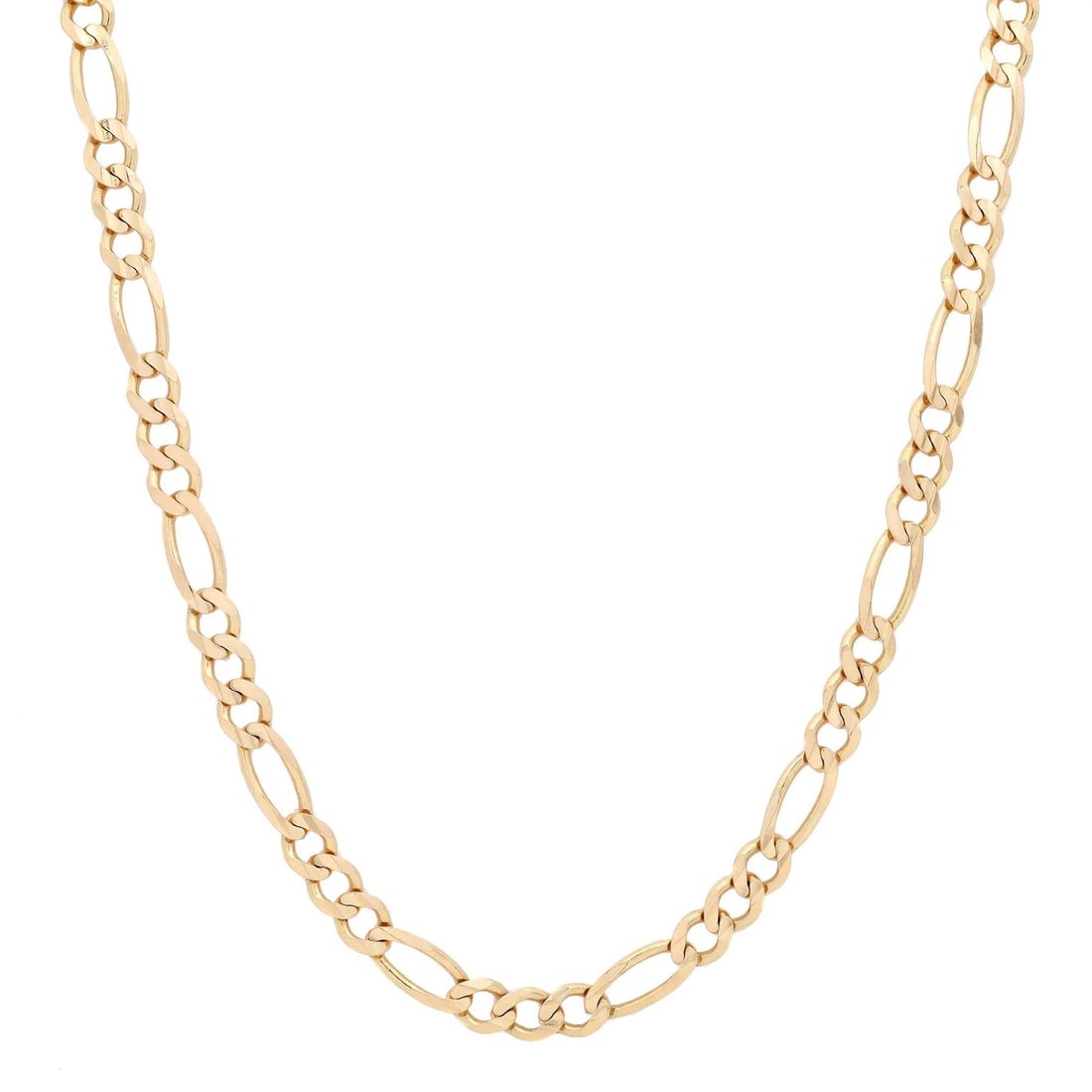 Rachel Koen 14K Yellow Gold Figaro Chain Necklace 20 Inches: Rachel Koen 14K Yellow Gold Figaro Chain Necklace 20 Inches Showcase your classic sense of style with this unisex Figaro solid link chain necklace. Crafted from lustrous 14K yellow gold, this necklace
