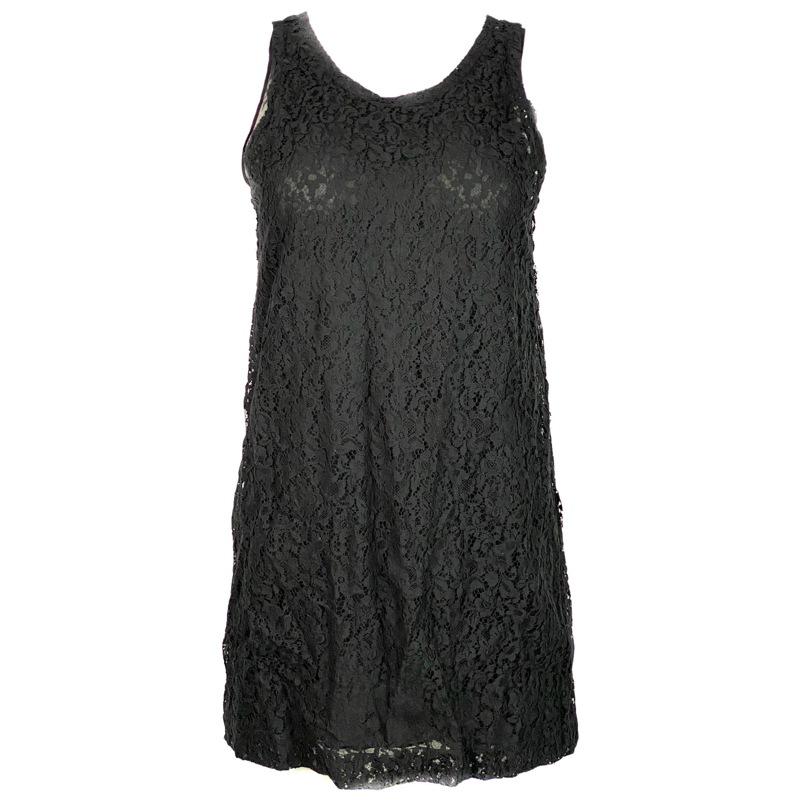 Christian Dior sheer floral lace tunic with black silk underlayer (1 of 9)