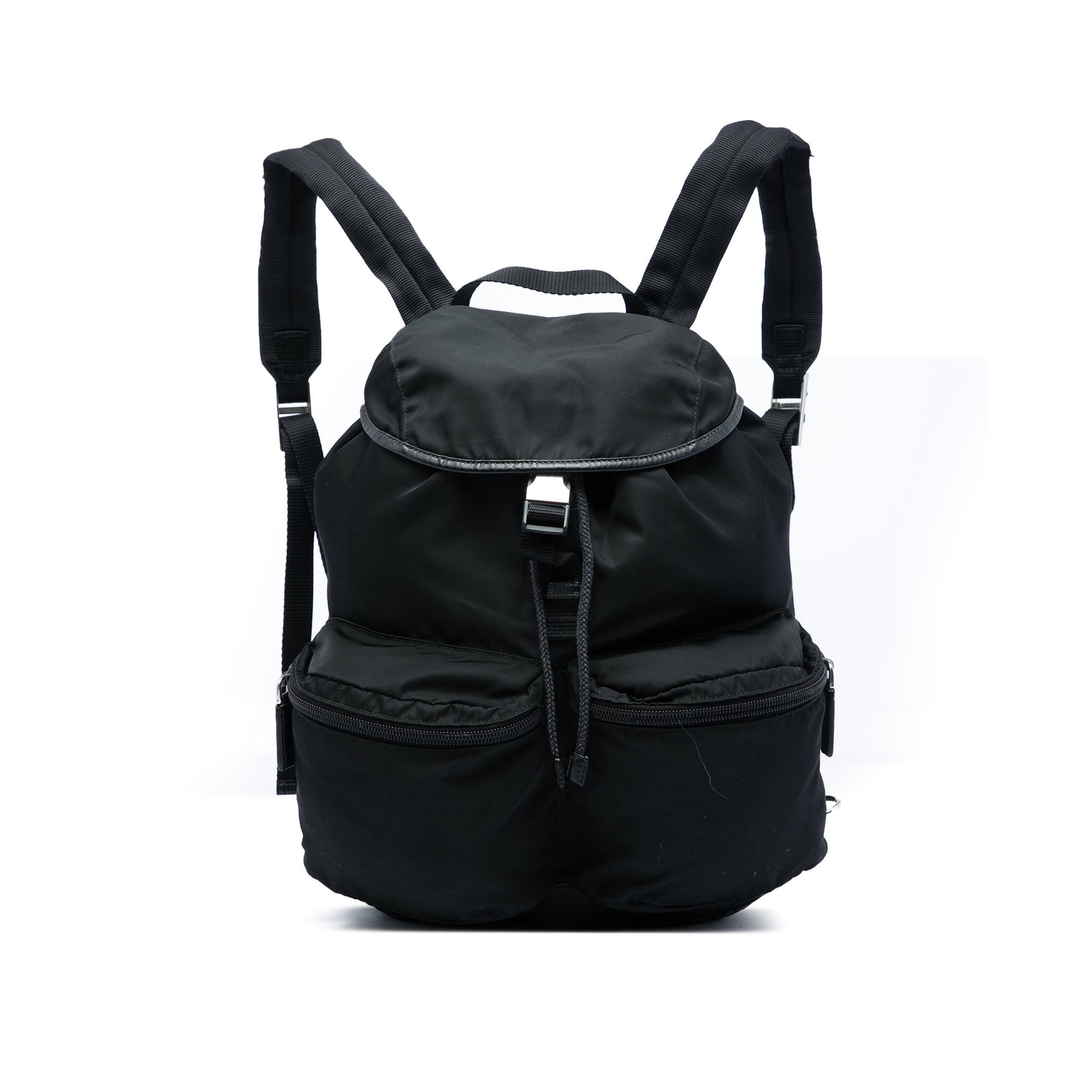 Prada Tessuto Backpack with Saffiano Leather Trim Black Nylon (1 of 7)