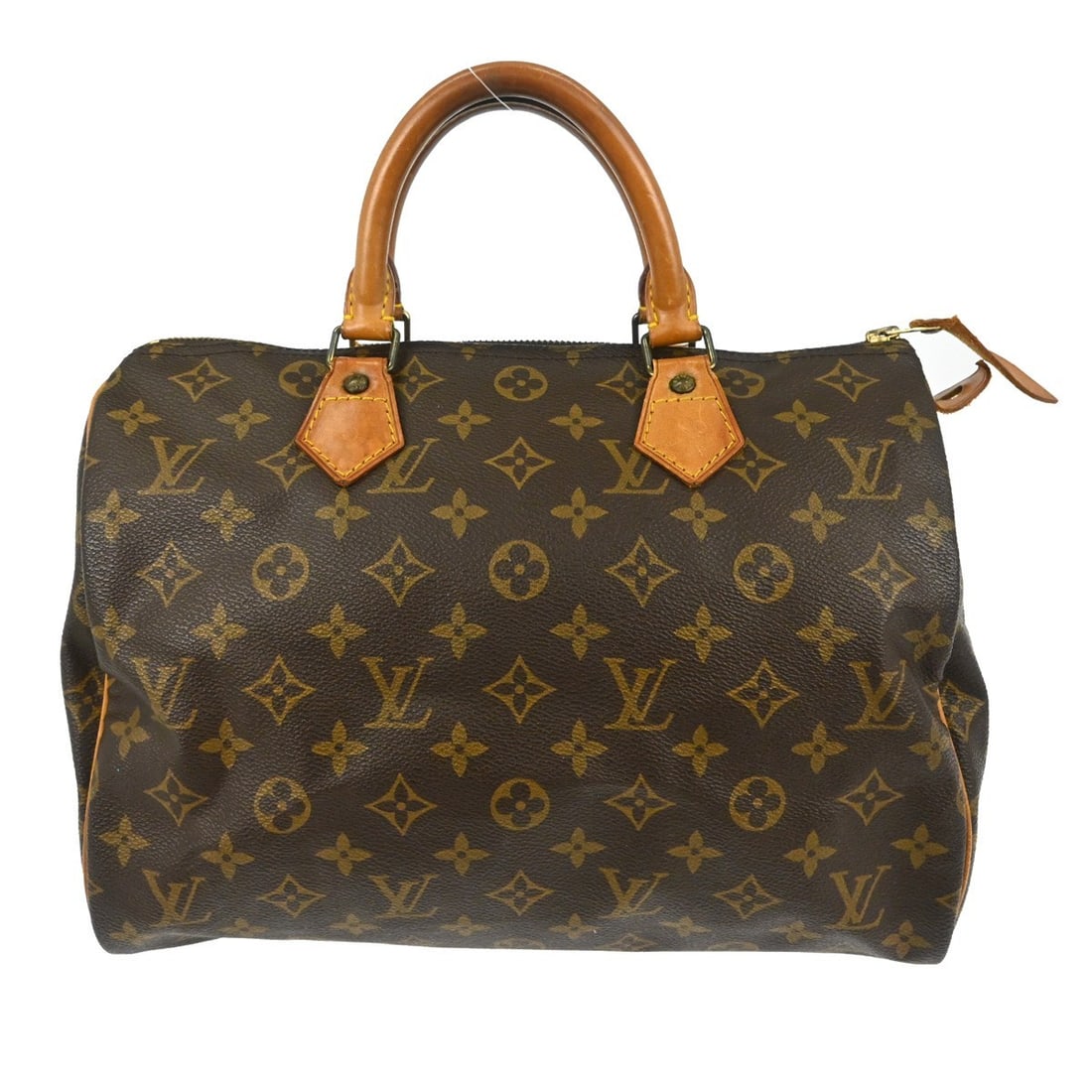 Louis Vuitton Speedy 30 Monogram Canvas Satchel M41526: Louis Vuitton Speedy 30 Monogram Canvas Satchel M41526 Vintage Louis Vuitton Speedy 30 handbag in Monogram canvas with leather double handles and a zip-top closure. This satchel-style bag features a b