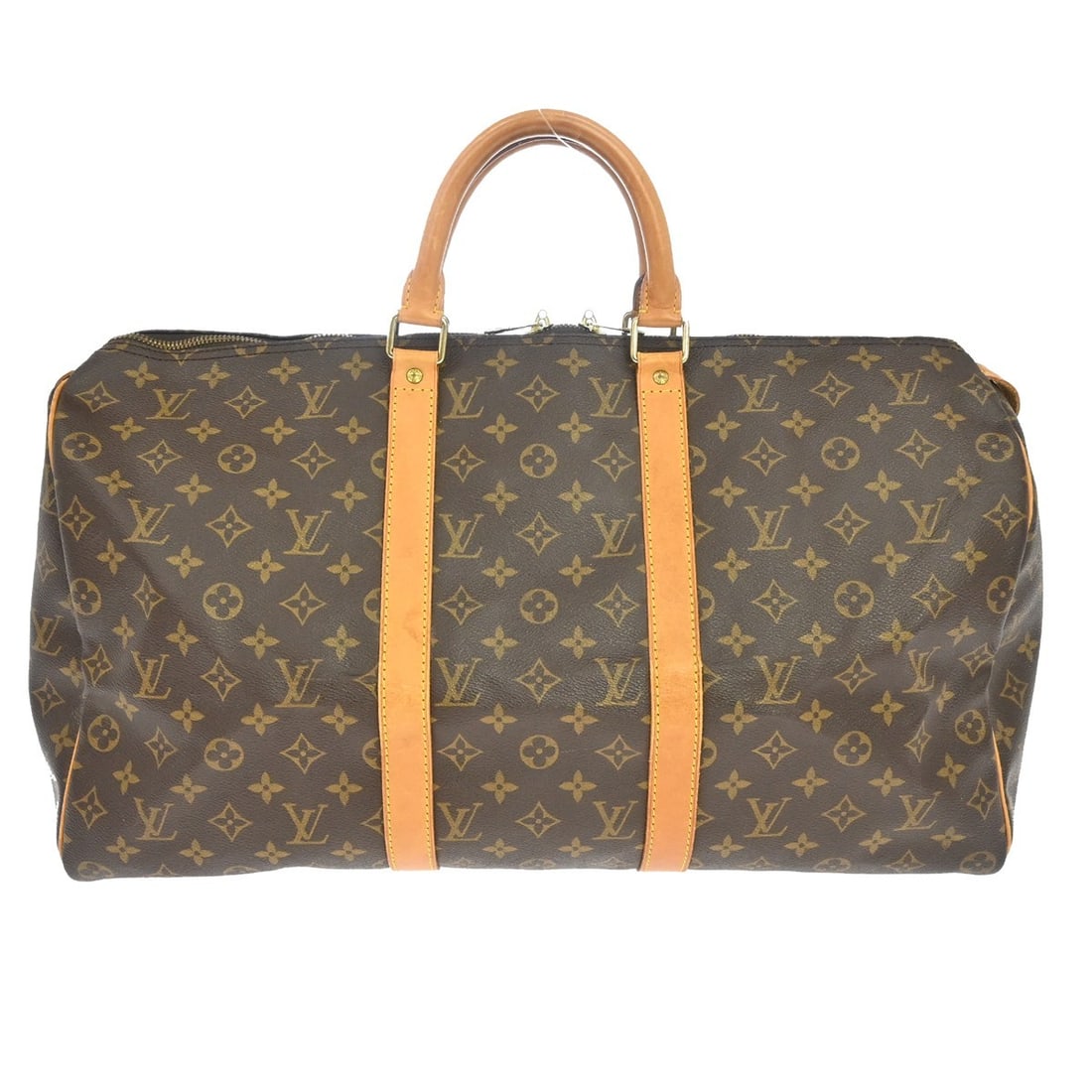 Louis Vuitton Keepall Monogram Canvas Travel Bag Brown: Louis Vuitton Keepall Monogram Canvas Travel Bag Brown Louis Vuitton Keepall Monogram travel bag in brown canvas with leather trim. This unisex piece is made in France and remains in good condition ov