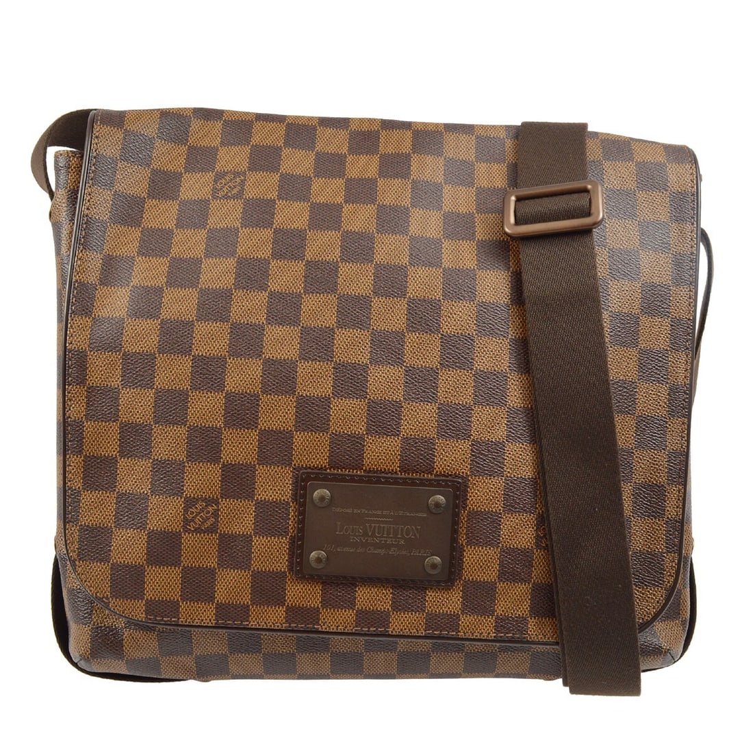 Louis Vuitton Brooklyn MM Damier Canvas Shoulder Bag Brown N51211: Louis Vuitton Brooklyn MM Damier Canvas Shoulder Bag Brown N51211 Louis Vuitton Damier Brooklyn MM shoulder bag in Damier canvas and leather, made in Spain. It features a shoulder strap, inner pockets
