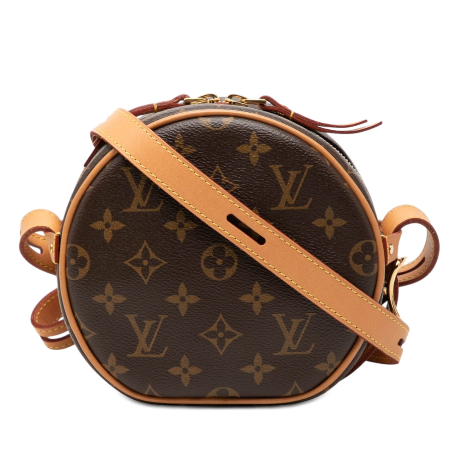 Louis Vuitton Boite Chapeau Souple PM Monogram Crossbody Bag: Louis Vuitton Boite Chapeau Souple PM Monogram Crossbody Bag Louis Vuitton Monogram Boite Chapeau Souple PM bag featuring a monogram canvas body with vachetta leather trim, an adjustable flat vachetta