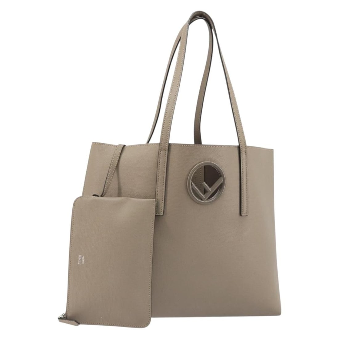 FENDI 8BH348 Gray Leather Womens Tote Bag Made in Italy: FENDI 8BH348 Gray Leather Womens Tote Bag Made in Italy FENDI tote bag in gray leather, made in Italy. This women's bag features a classic tote style with a handle drop of approximately 8.7 inches (22