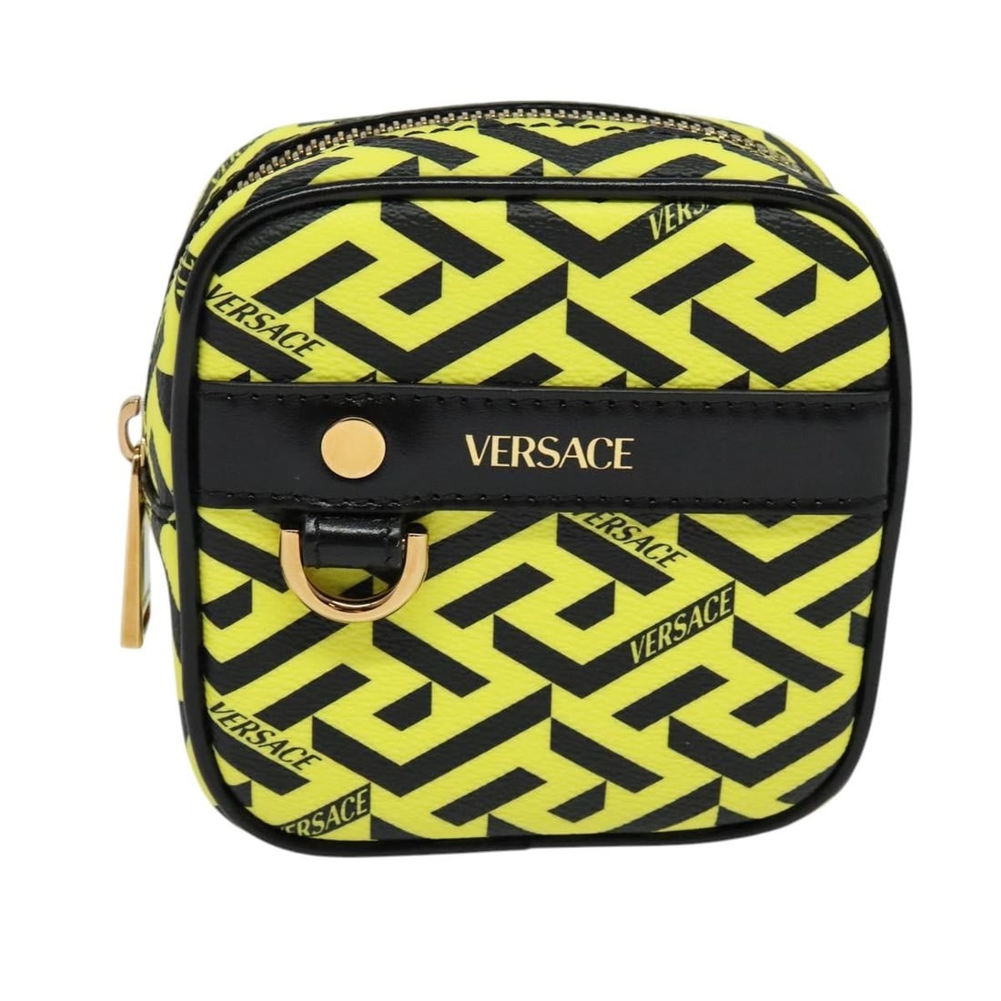Versace Vintage Clutch Yellow PVC Unisex Bag: Versace Vintage Clutch Yellow PVC Unisex Bag Versace Vintage Clutch in a unisex design, made from PVC in yellow. It measures 12 cm x 12 cm x 4.5 cm and was made in Italy. The clutch is in very good vi