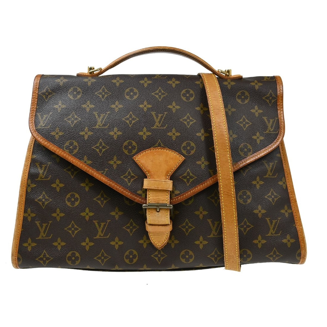 Louis Vuitton Beverly GM Monogram Canvas 2Way Business Handbag M51121: Louis Vuitton Beverly GM Monogram Canvas 2Way Business Handbag M51121 Vintage Louis Vuitton Beverly 41 business handbag in brown Monogram canvas and leather. This women's handbag features a zip closur
