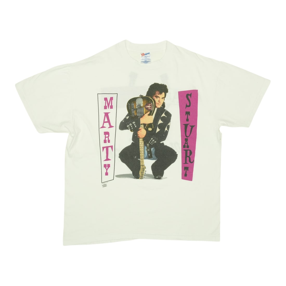 Vintage 1992 Marty Stuart Tour Shirt Medium White Cotton (1 of 6)