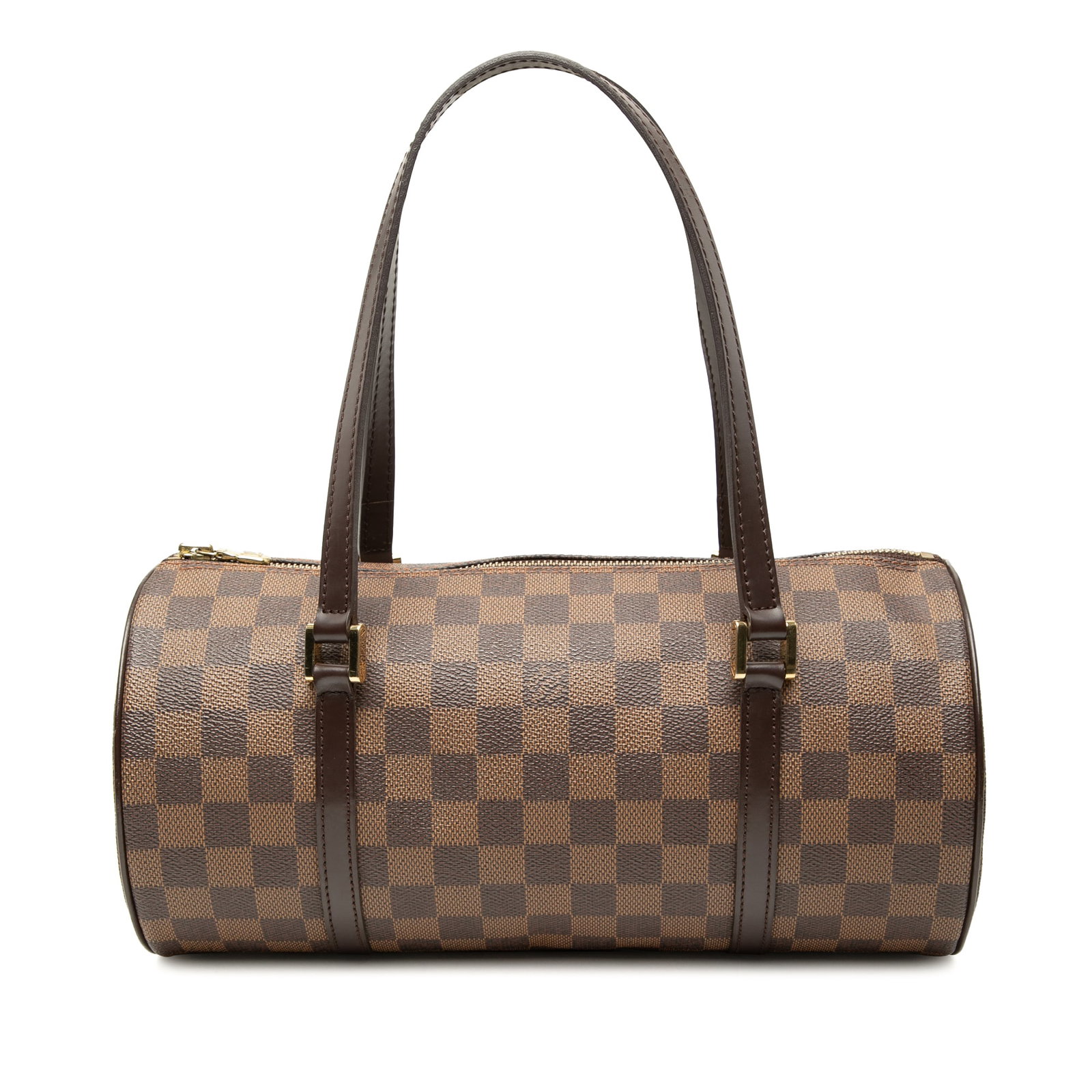 Louis Vuitton Papillon 30 Damier Ebene shoulder bag: Louis Vuitton Papillon 30 Damier Ebene shoulder bag Louis Vuitton Damier Ebene Papillon 30 handbag crafted with a Damier Ebene canvas body, leather trim, flat leather shoulder straps, and a top zip cl