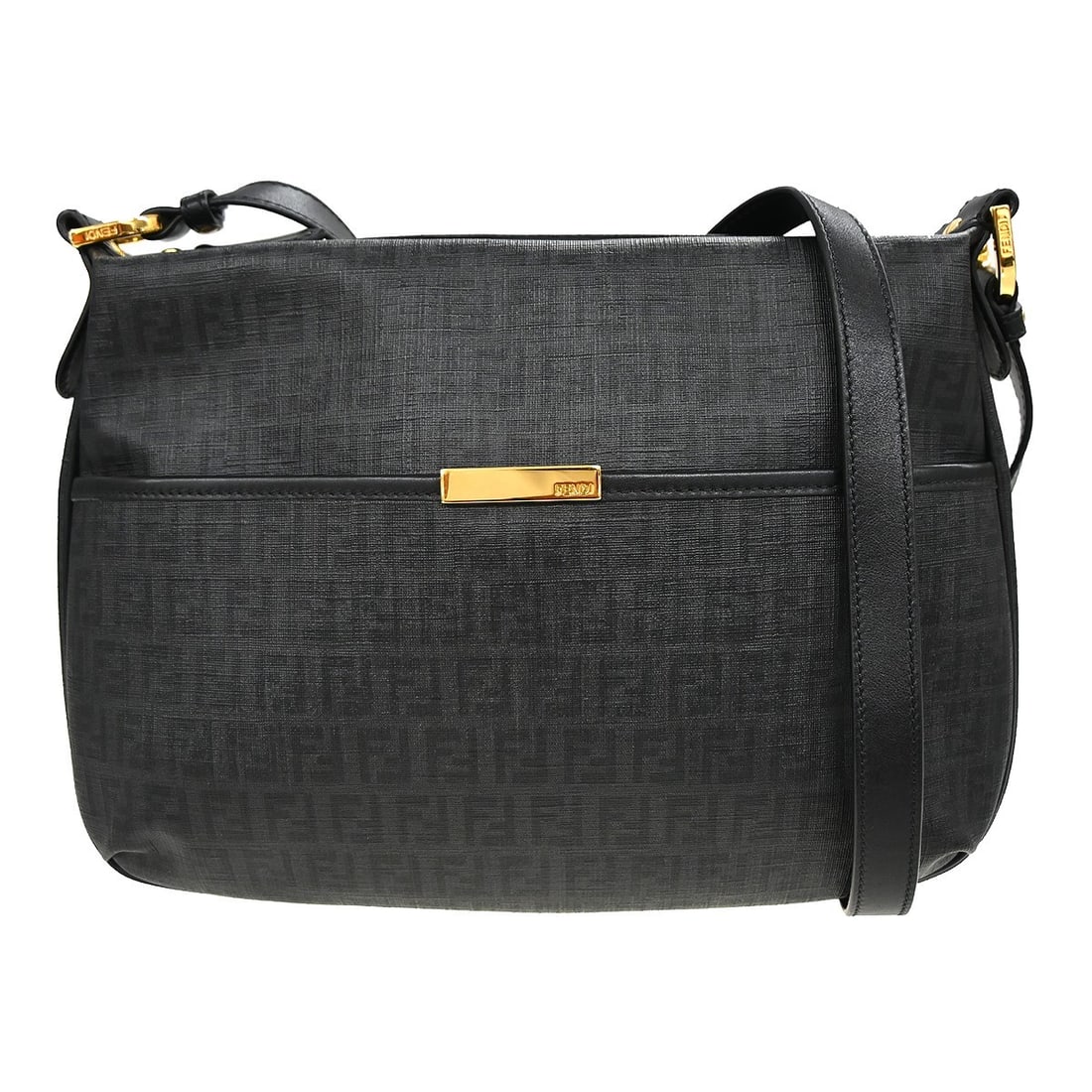 Fendi Front Pocket Messenger Bag Black PVC Italy: Fendi Front Pocket Messenger Bag Black PVC Italy Fendi Front Pocket Messenger bag in black PVC with a streamlined design and very good overall condition. Accessories are not included. Specifications B