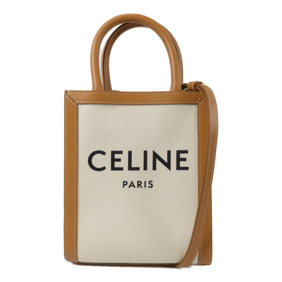 CELINE 193302BNZ Mini Cabas Vertical calfskin canvas 2 way bag (1 of 13)