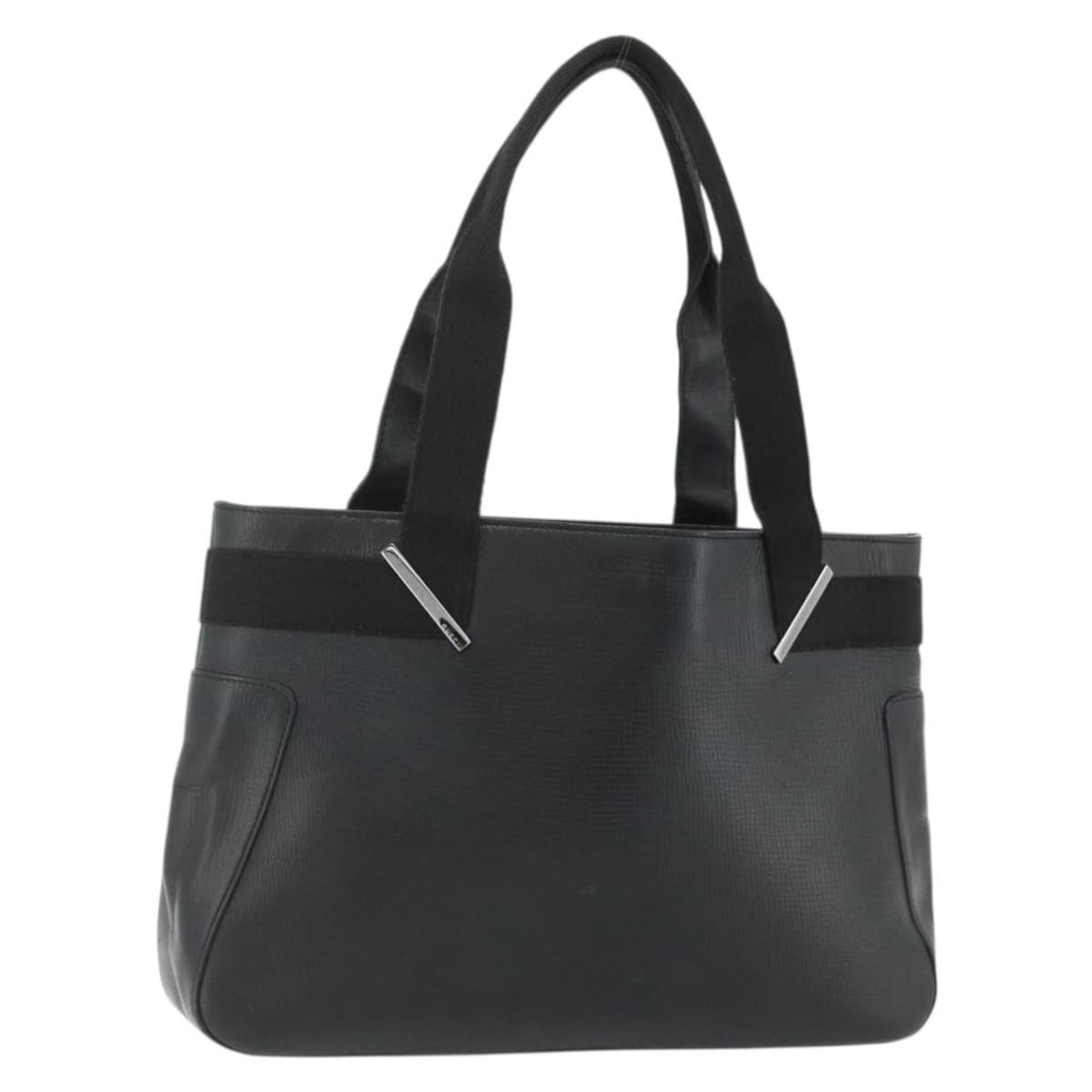 GUCCI 73983 Black Silver Leather Handbag Women Italy (1 of 18)