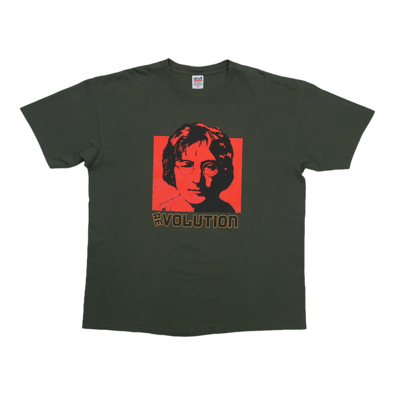 Green 2000s John Lennon Revolution Evolution cotton shirt XL (1 of 5)