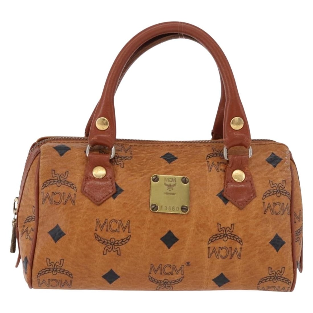 MCM Visetos Logogramme Brown Leather Shoulder Bag (1 of 18)
