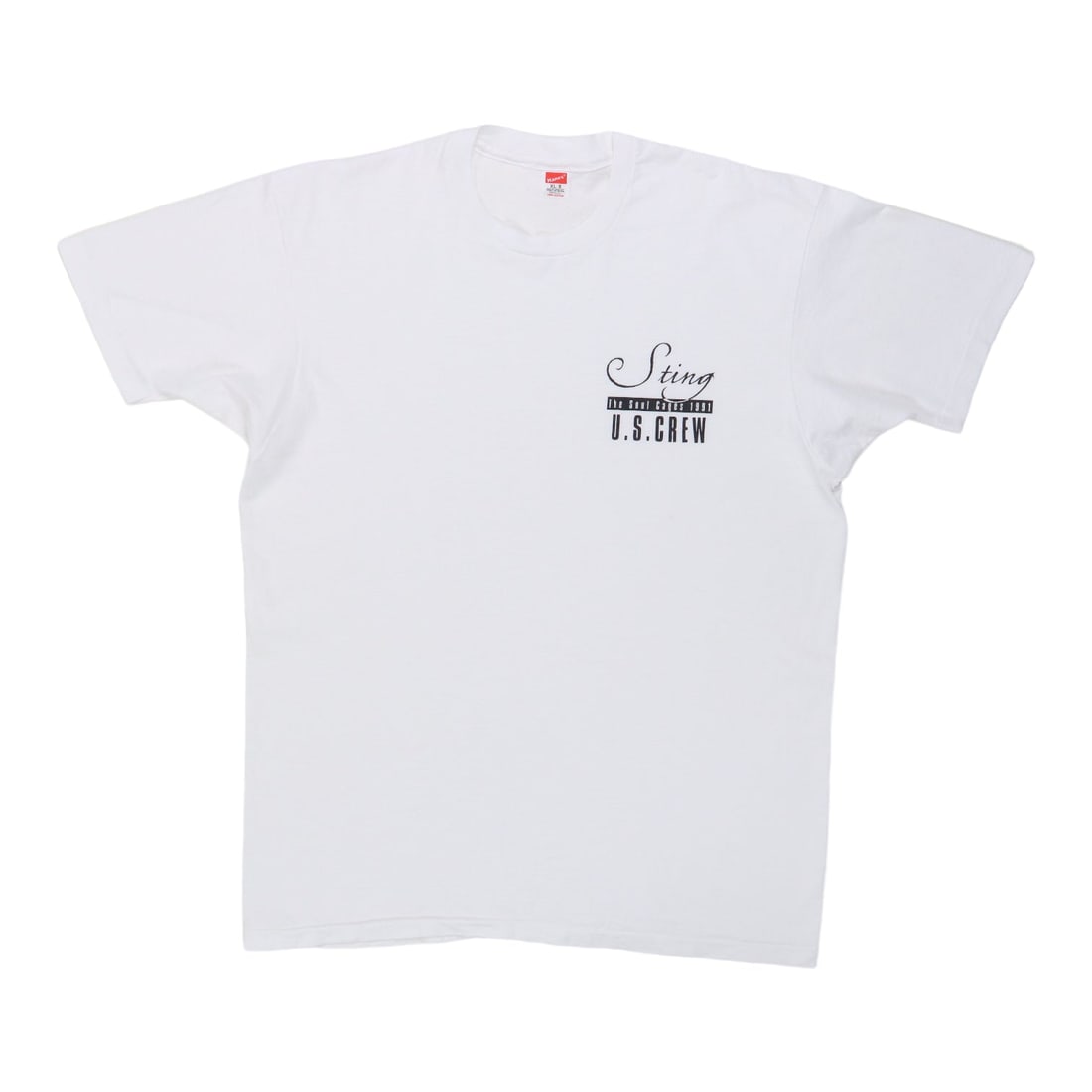 Vintage 1991 Sting Soul Cages Crew Tour T Shirt XL: Vintage 1991 Sting Soul Cages Crew Tour T Shirt XL Authentic original vintage 1991 Sting Soul Cages Crew Tour shirt in white cotton. This is a true vintage shirt, not a modern reproduction. It has no 