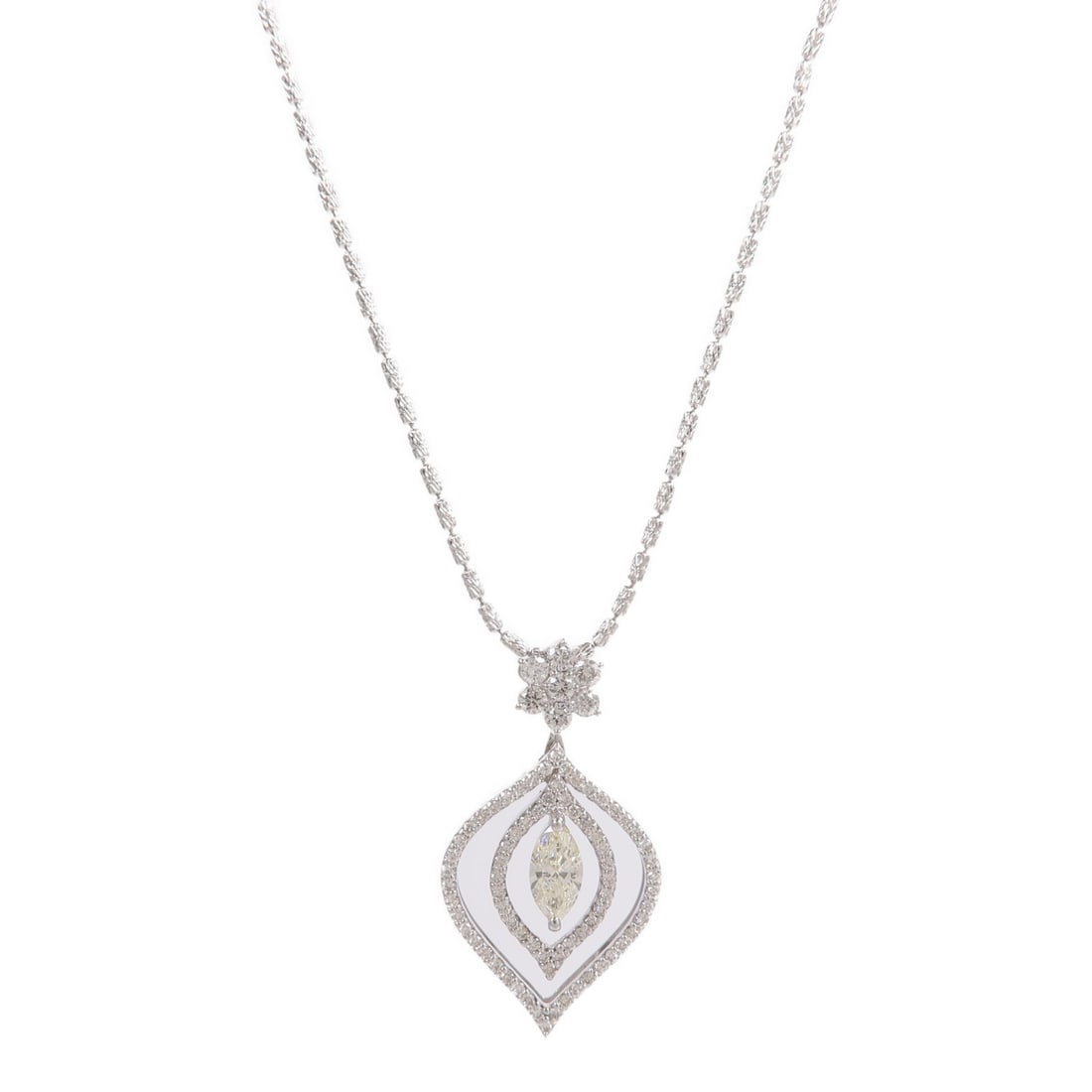 18K White Gold Diamond Necklace for Women (1 of 9)